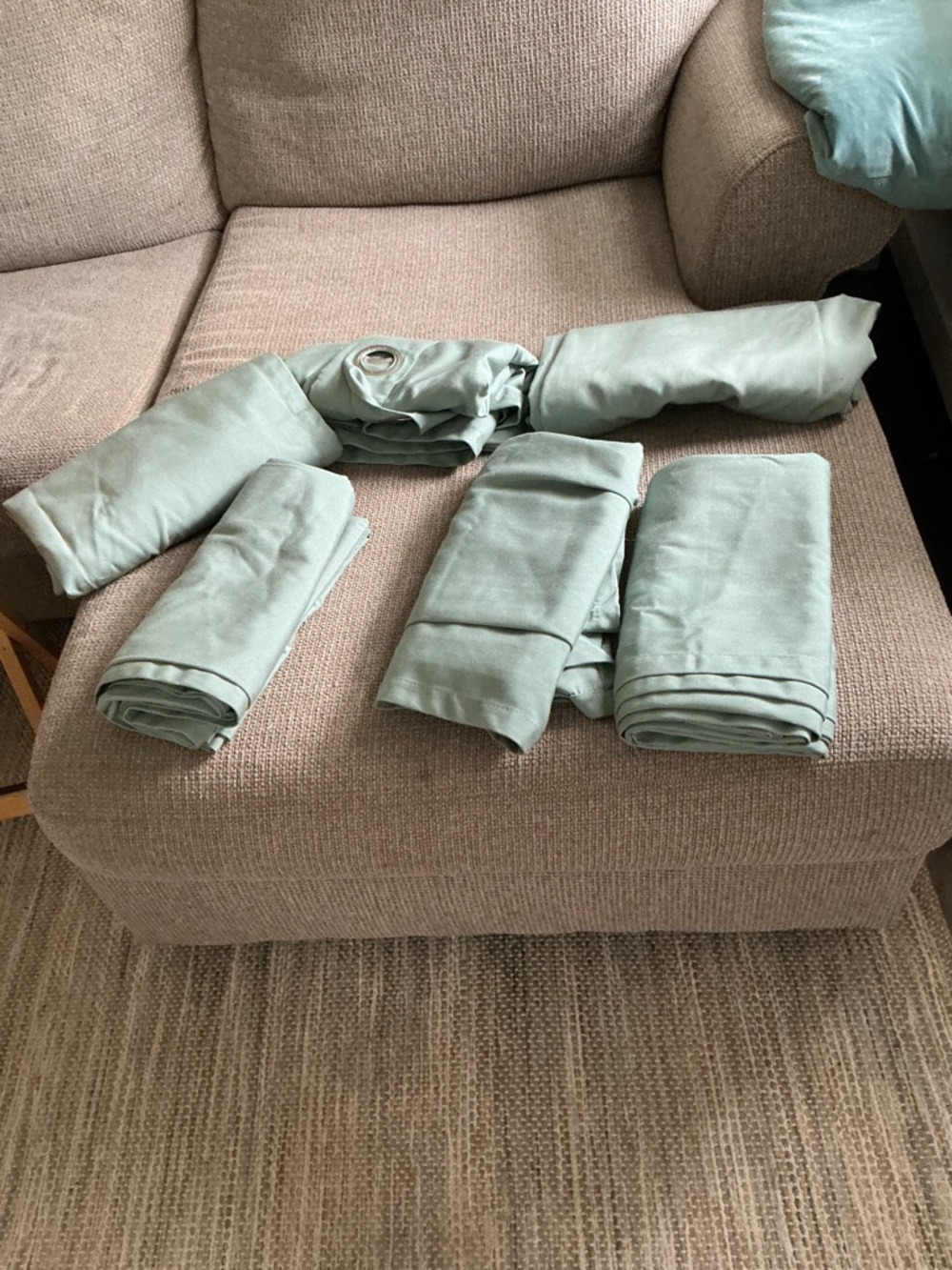 Sunbrella Sage Green Grommet Curtain Panel
